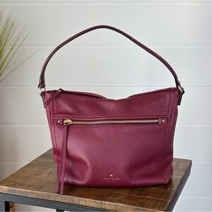 Kate Spade Cobble Hill Teagan Leather Hobo Bag in Merlot